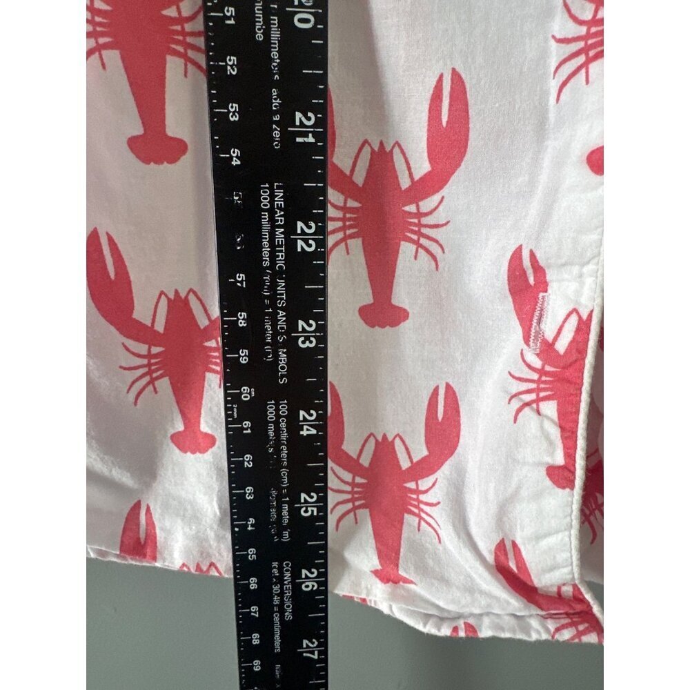 Myza Lobster Print Sleep Top Small Long Sleeve Cotton Pajama Shirt - Picture 6 of 8